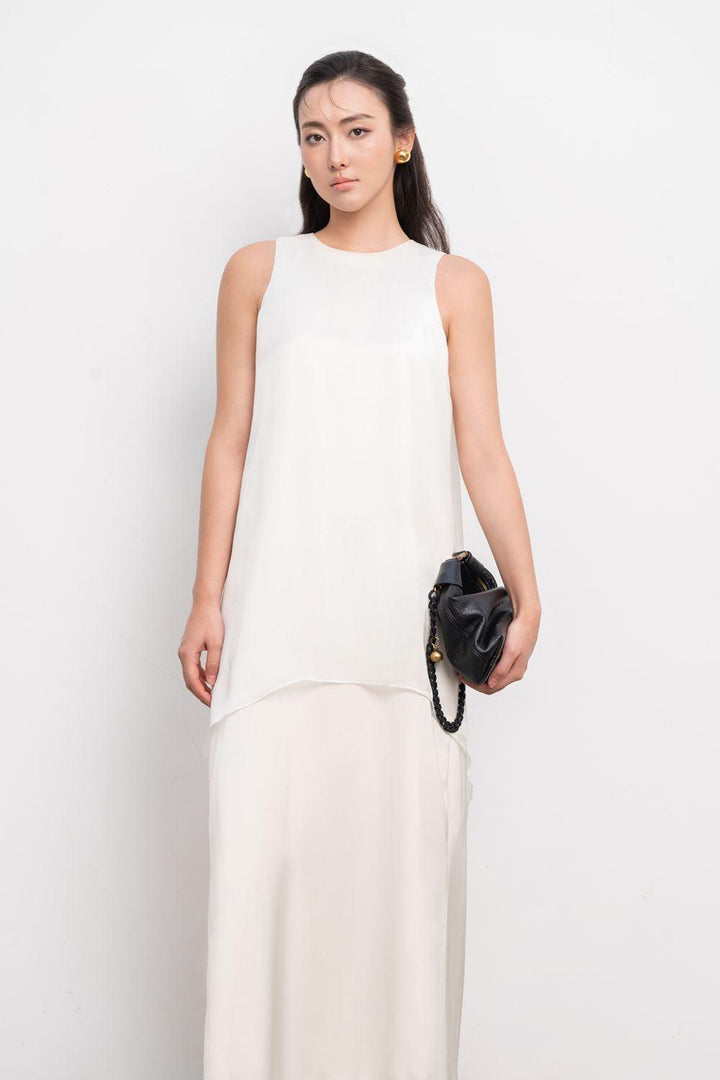 Ruby Straight Sleeveless Silk Chiffon Ankle Length Dress - MEAN BLVD