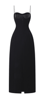 Sophia Straight Sweetheart Neck Crepe Midi Dress - MEAN BLVD