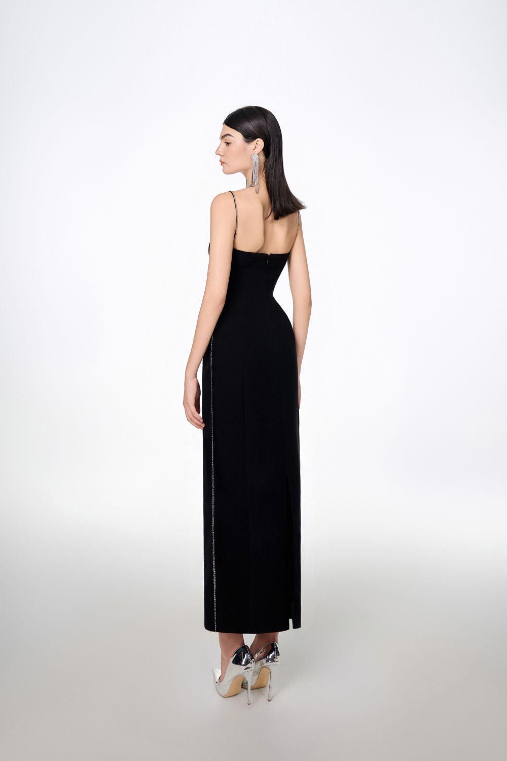 Sophia Straight Sweetheart Neck Crepe Midi Dress - MEAN BLVD