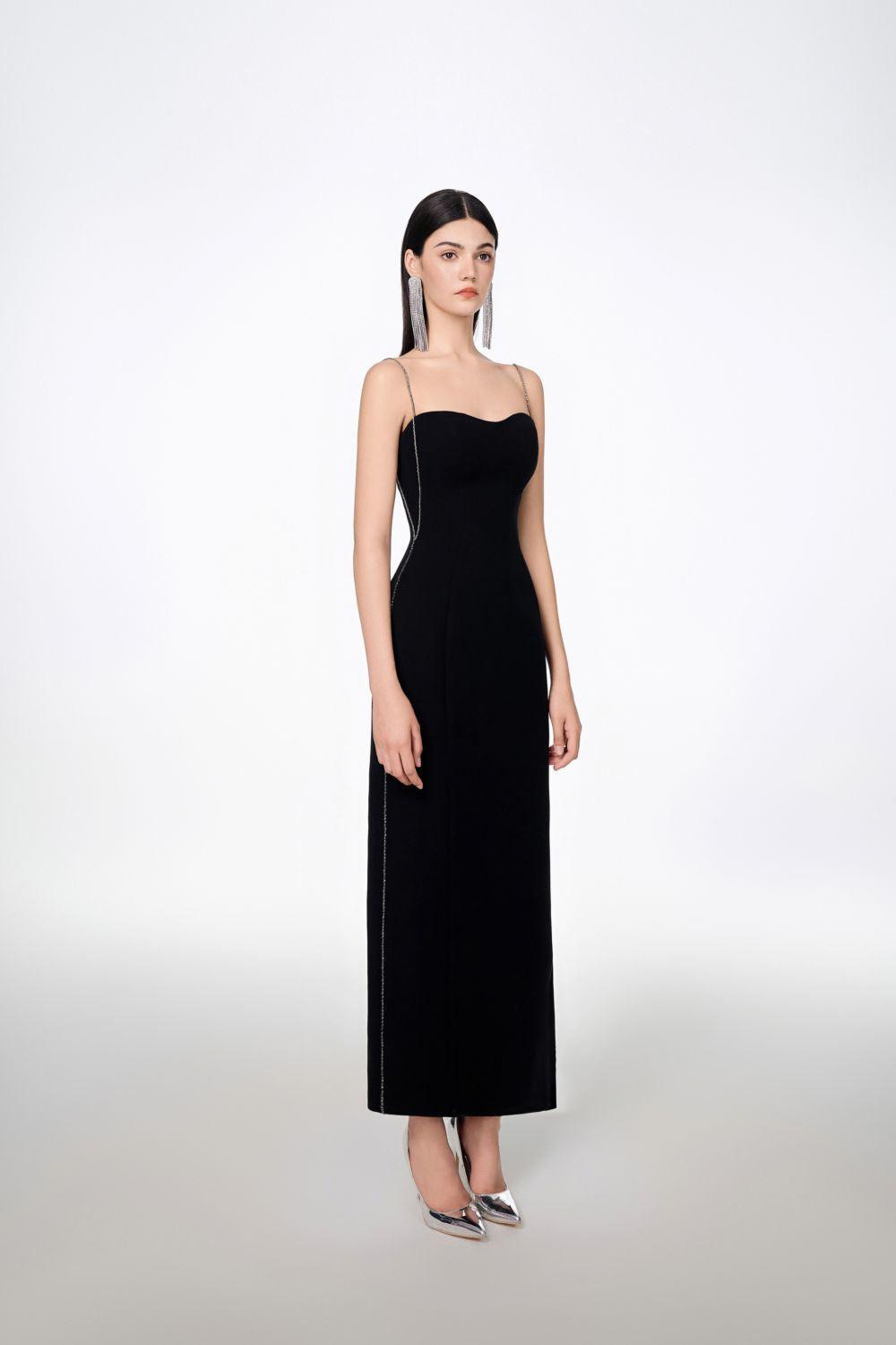 Sophia Straight Sweetheart Neck Crepe Midi Dress - MEAN BLVD