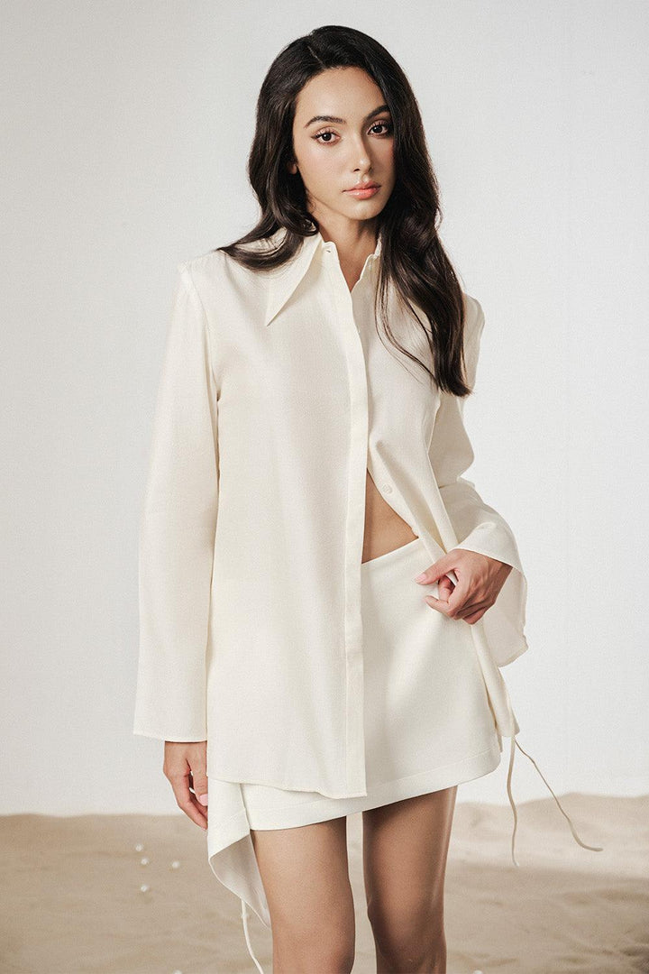 Sophie Straight Flare Sleeved Linen Shirt - MEAN BLVD