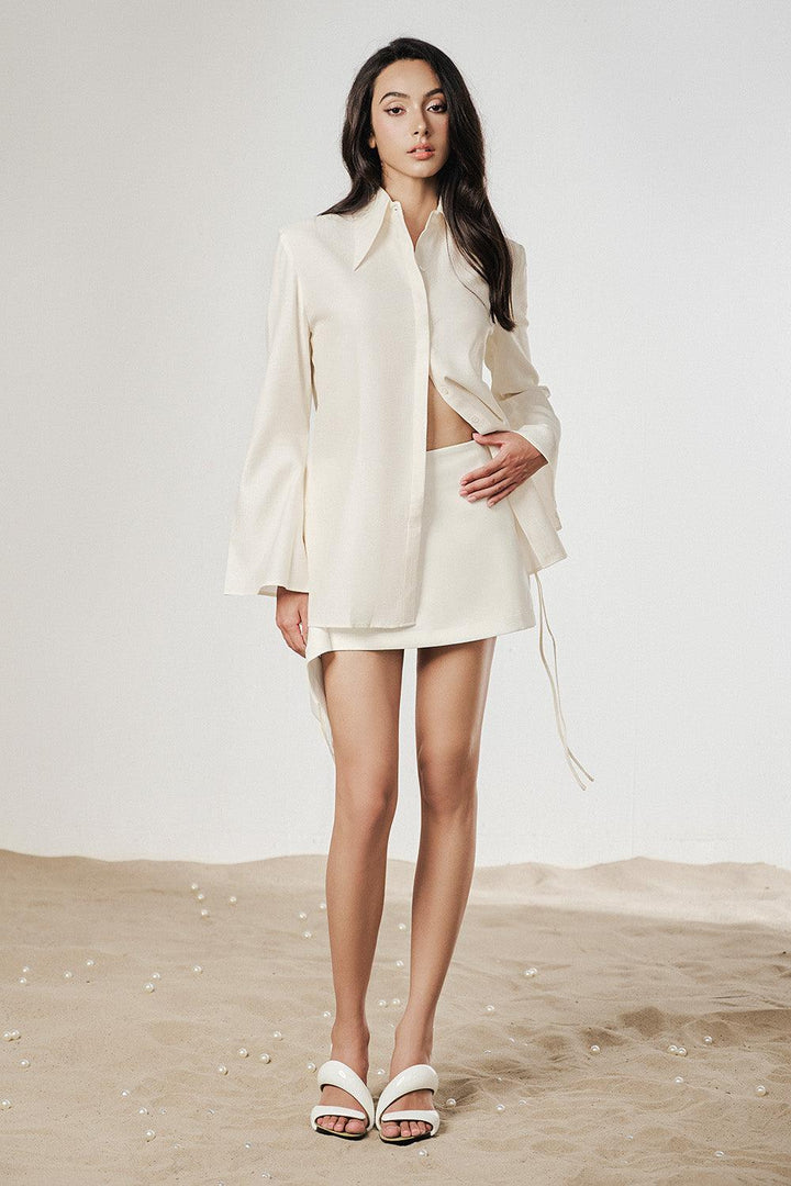 Sophie Straight Flare Sleeved Linen Shirt - MEAN BLVD