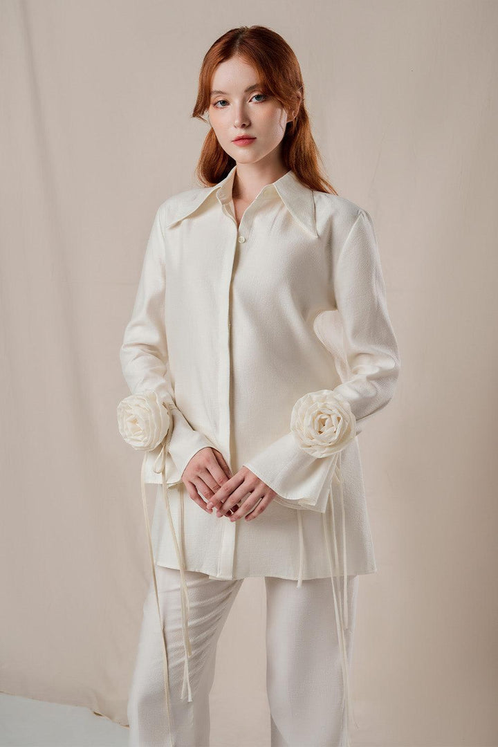 Sophie Straight Flare Sleeved Linen Shirt - MEAN BLVD