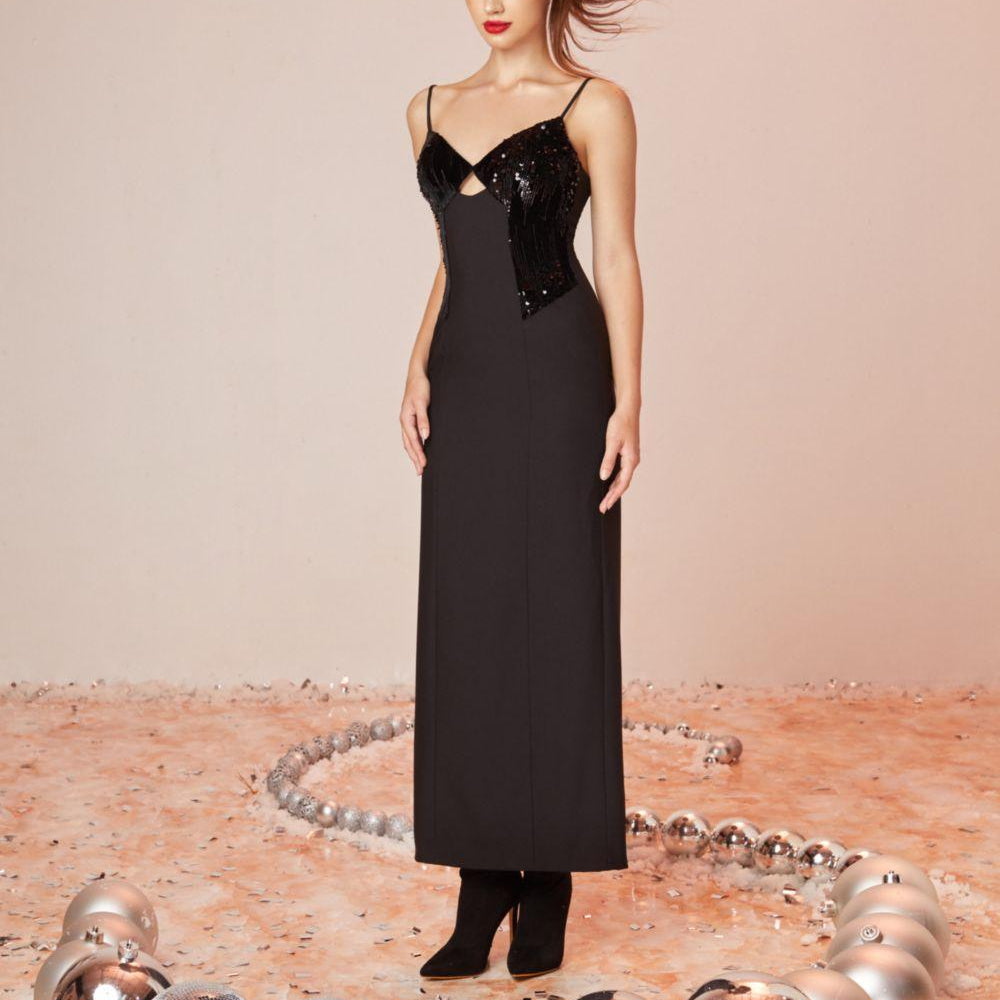 Spark Sheath Spaghetti Strap Wool Cotton Ankle Length Dress - MEAN BLVD