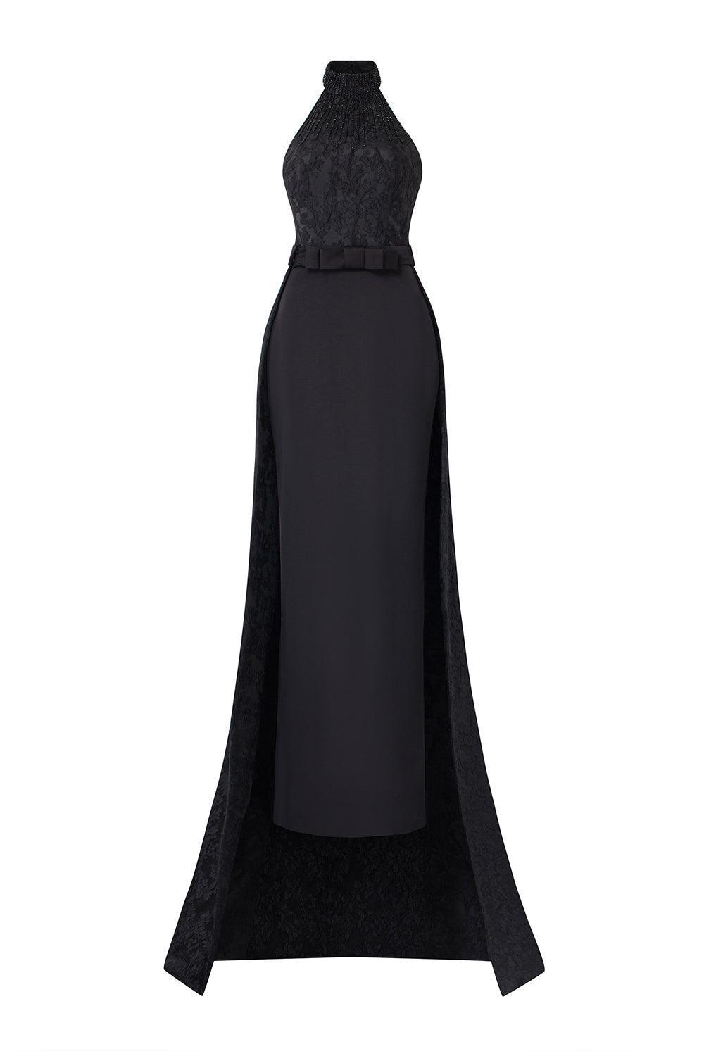 Spectra Halter Sleeveless Silk Floor Length Dress - MEAN BLVD