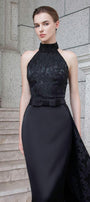 Spectra Halter Sleeveless Silk Floor Length Dress - MEAN BLVD