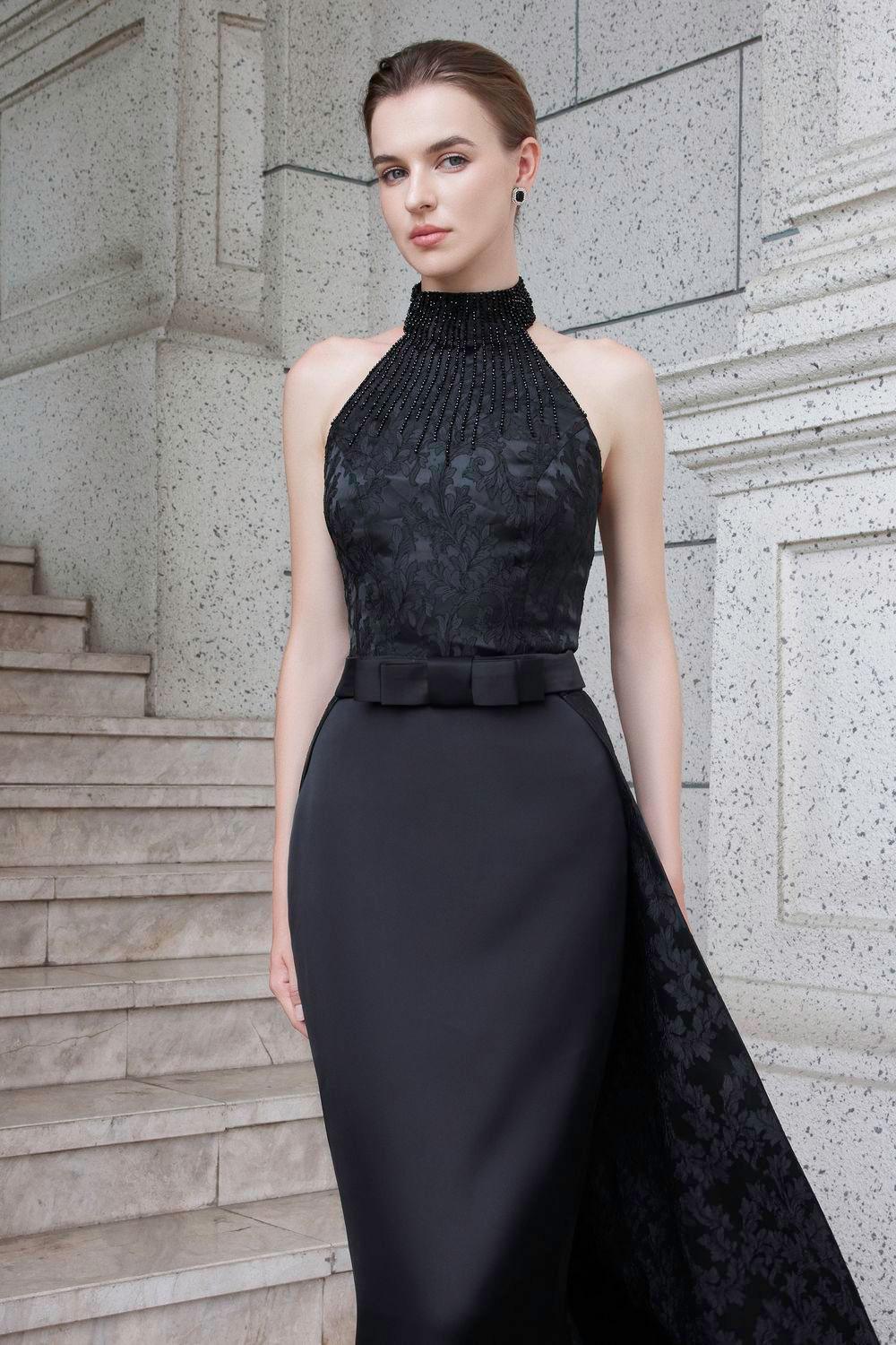 Spectra Halter Sleeveless Silk Floor Length Dress - MEAN BLVD