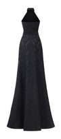Spectra Halter Sleeveless Silk Floor Length Dress - MEAN BLVD