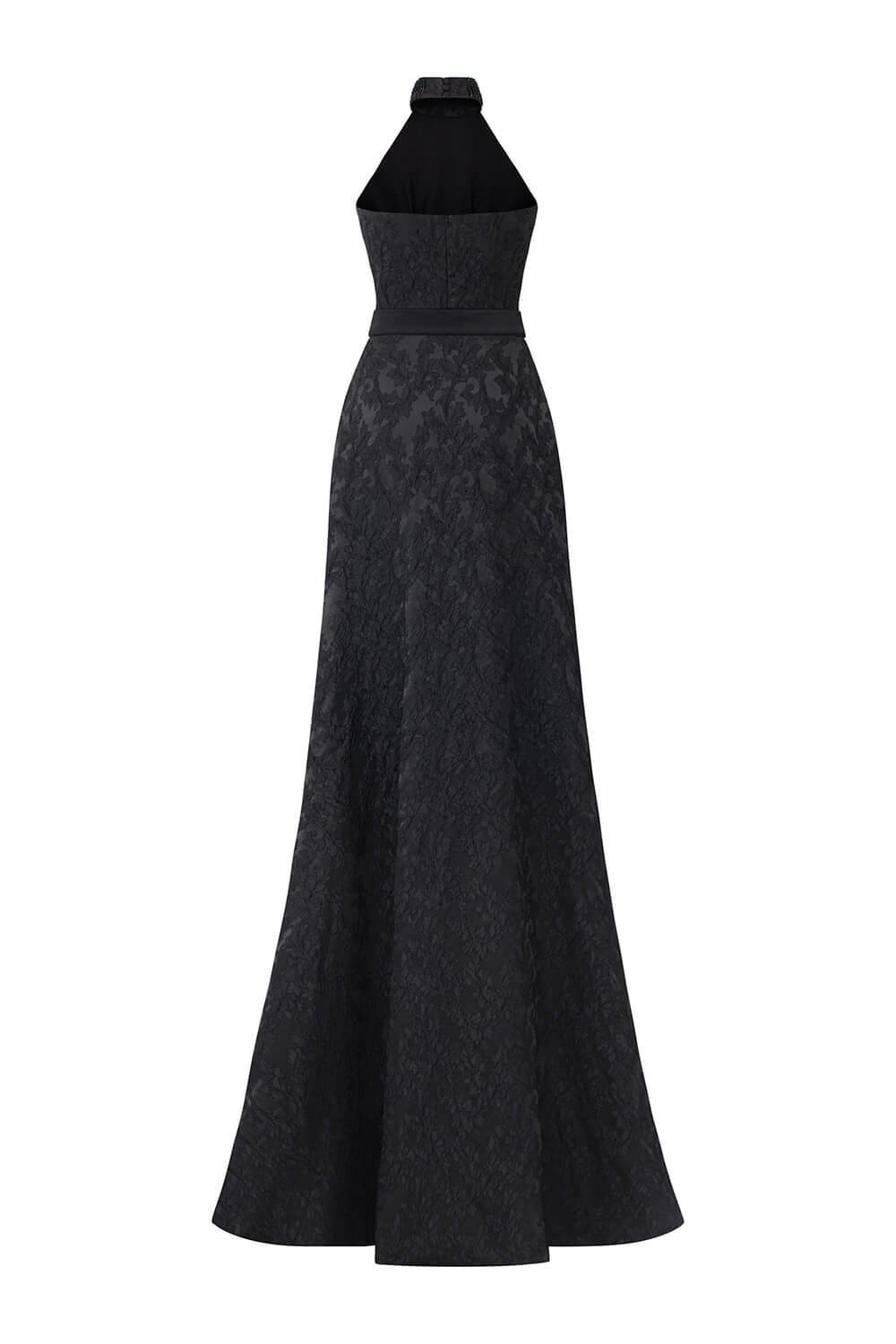Spectra Halter Sleeveless Silk Floor Length Dress - MEAN BLVD
