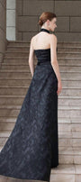 Spectra Halter Sleeveless Silk Floor Length Dress - MEAN BLVD