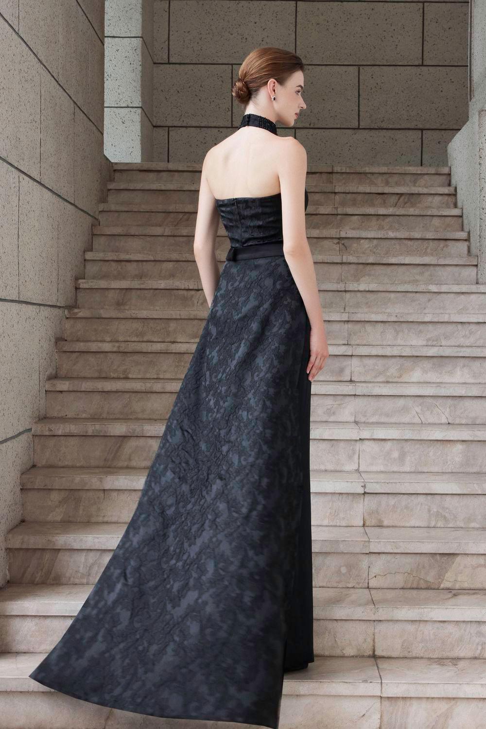 Spectra Halter Sleeveless Silk Floor Length Dress - MEAN BLVD