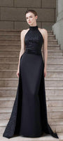 Spectra Halter Sleeveless Silk Floor Length Dress - MEAN BLVD