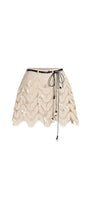 Stanton A-line Wavy Embroidered Lace Mini Skirt - MEAN BLVD