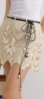 Stanton A-line Wavy Embroidered Lace Mini Skirt - MEAN BLVD