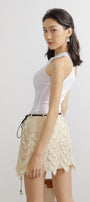 Stanton A-line Wavy Embroidered Lace Mini Skirt - MEAN BLVD