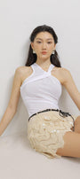Stanton A-line Wavy Embroidered Lace Mini Skirt - MEAN BLVD