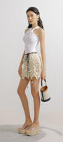 Stanton A-line Wavy Embroidered Lace Mini Skirt - MEAN BLVD