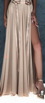 Stardust Slit Sleeveless Silk Chiffon Floor Length Dress - MEAN BLVD
