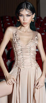 Stardust Slit Sleeveless Silk Chiffon Floor Length Dress - MEAN BLVD