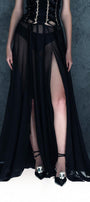 Stardust Slit Sleeveless Silk Chiffon Floor Length Dress - MEAN BLVD