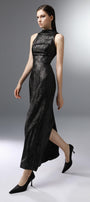 Stargaze Sheath High Neck Poly Silk Ankle Length Dress - MEAN BLVD