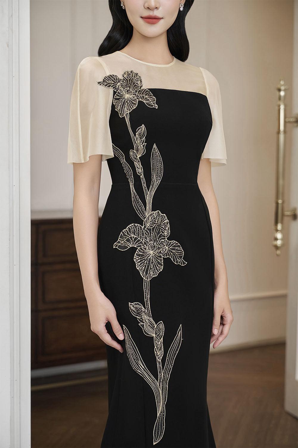 midi trumpet dress with sleeves & OTHER STORIES Trumpet-Sleeve Midi Dress