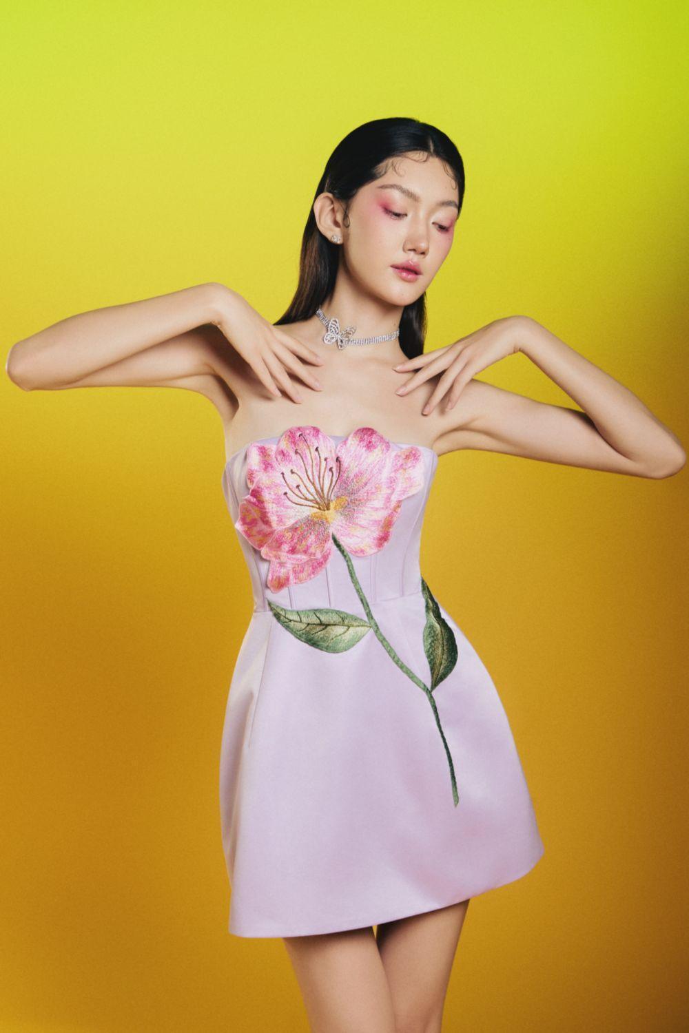 Women's Statice A-line Straight Across Neck Silk Mini Dress S/M/L Pastel Purple MEAN BLVD, Pastel Purple / S Women's Statice A-line Straight Across Neck Silk Mini Dress S/M/L Pastel Purple MEAN BLVD, Pastel Purple / S