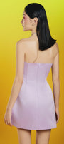 Statice A-line Straight Across Neck Silk Mini Dress - MEAN BLVD