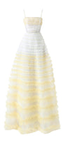 Steele Ball Gown Ruffle Trim Organza Floor Length Dress - MEAN BLVD