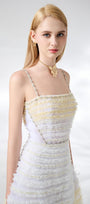 Steele Ball Gown Ruffle Trim Organza Floor Length Dress - MEAN BLVD