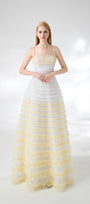 Steele Ball Gown Ruffle Trim Organza Floor Length Dress - MEAN BLVD