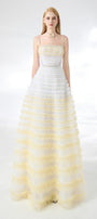Steele Ball Gown Ruffle Trim Organza Floor Length Dress - MEAN BLVD