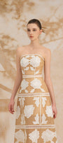 Stella A-line Straight Across Neck Mesh Lace Midi Dress - MEAN BLVD
