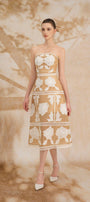 Stella A-line Straight Across Neck Mesh Lace Midi Dress - MEAN BLVD