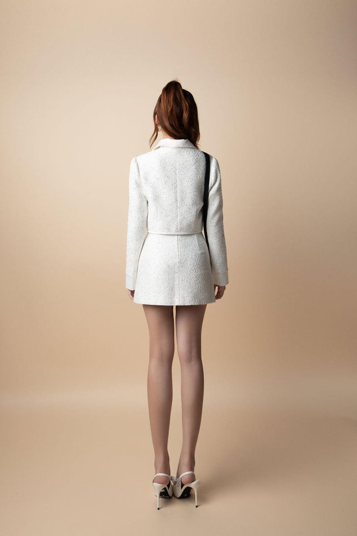 Stella A-line Welt Pocket Tweed Mini Skirt - MEAN BLVD