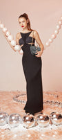 Stella Sheath Grecian Neck Wool Cotton Floor Length Dress - MEAN BLVD