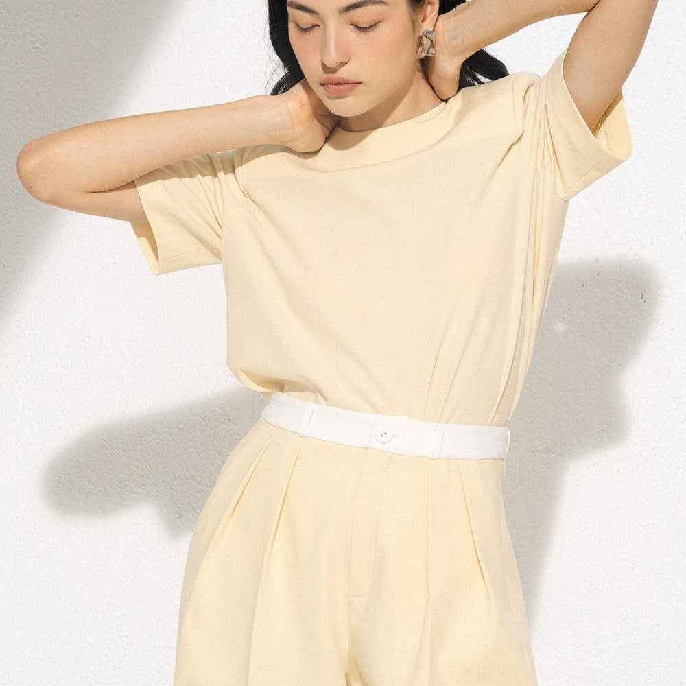 Stewart Straight Contrasting Waistband Polycotton Floor Length Pants - MEAN BLVD