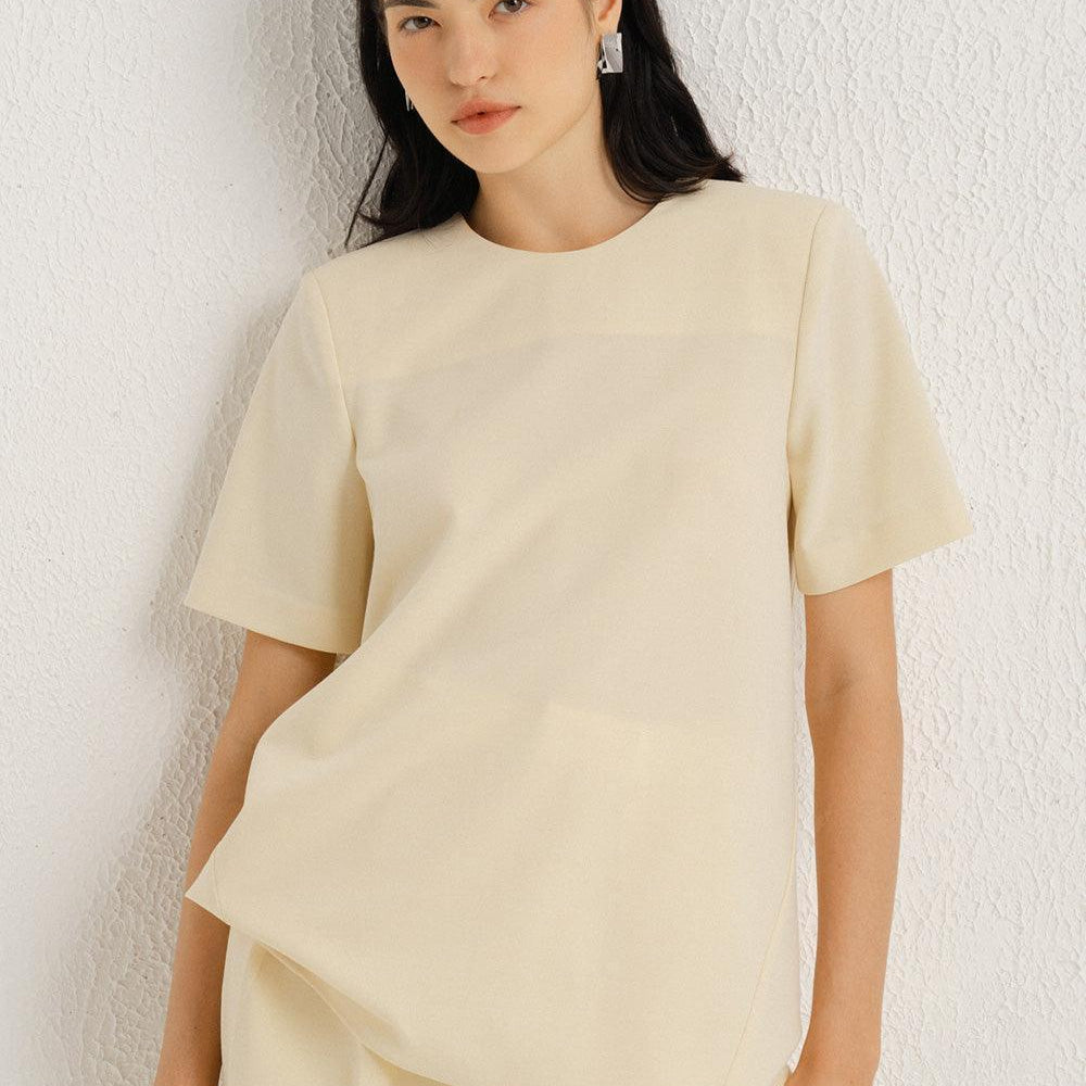 Stewart Straight Short Sleeved Polycotton Top - MEAN BLVD