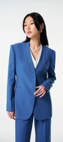 Strawy Straight Collarless Wool Cotton Blazer - MEAN BLVD