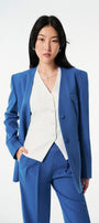 Strawy Straight Collarless Wool Cotton Blazer - MEAN BLVD