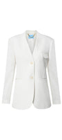 Strawy Straight Collarless Wool Cotton Blazer - MEAN BLVD