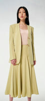 Strawy Straight Collarless Wool Cotton Blazer - MEAN BLVD