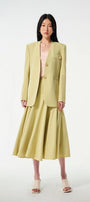 Strawy Straight Collarless Wool Cotton Blazer - MEAN BLVD