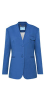 Strawy Straight Collarless Wool Cotton Blazer - MEAN BLVD