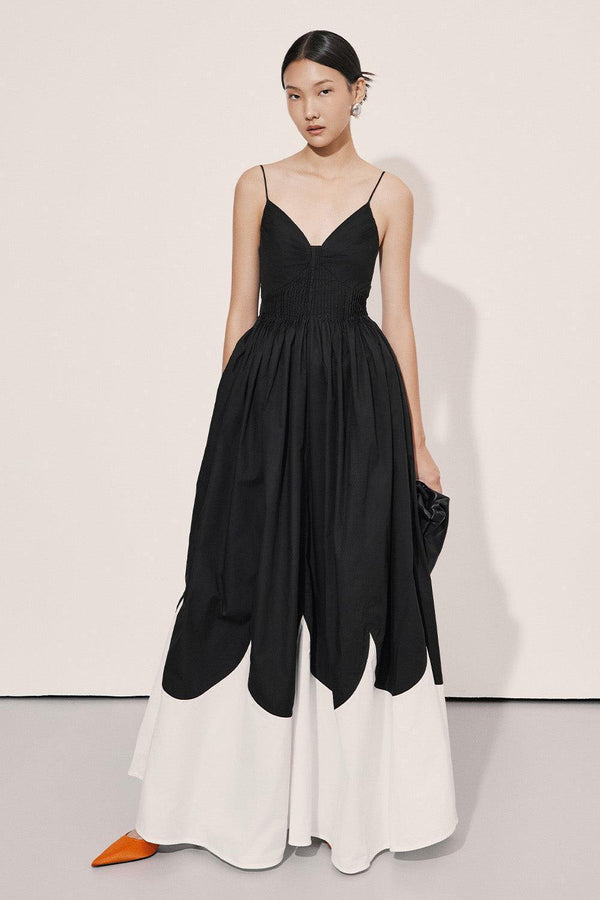 Studio Gathered Waist Pleated Cotton Floor Length Dress - MEAN BLVD