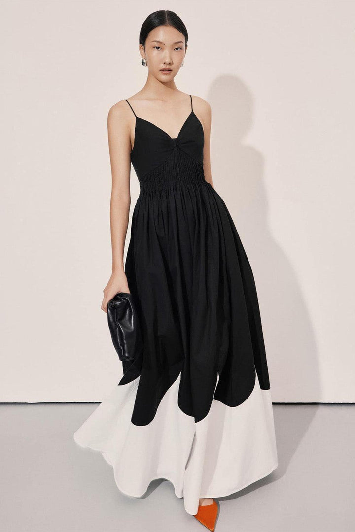 Studio Gathered Waist Pleated Cotton Floor Length Dress - MEAN BLVD