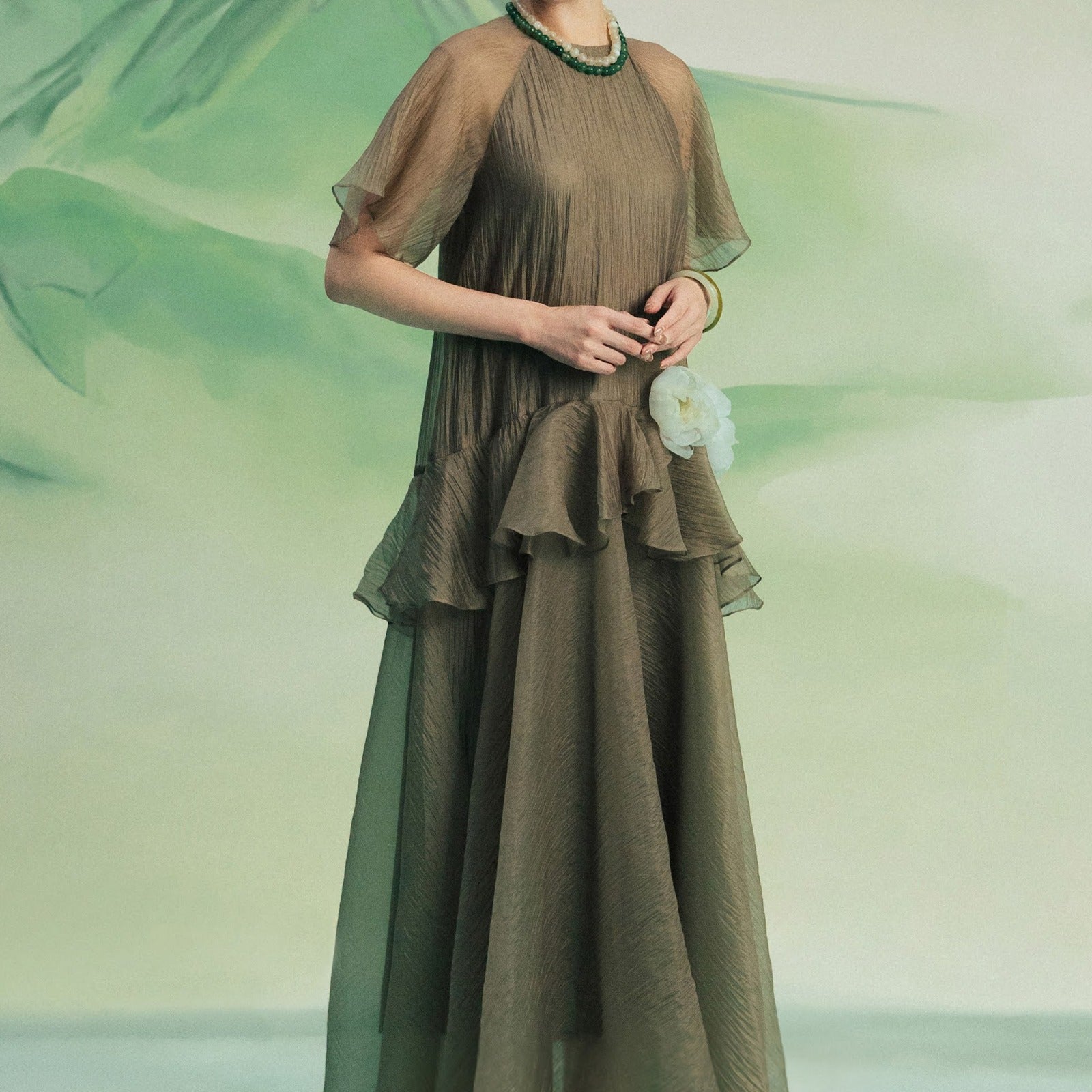 Lien Khue Applique Maxi Dress