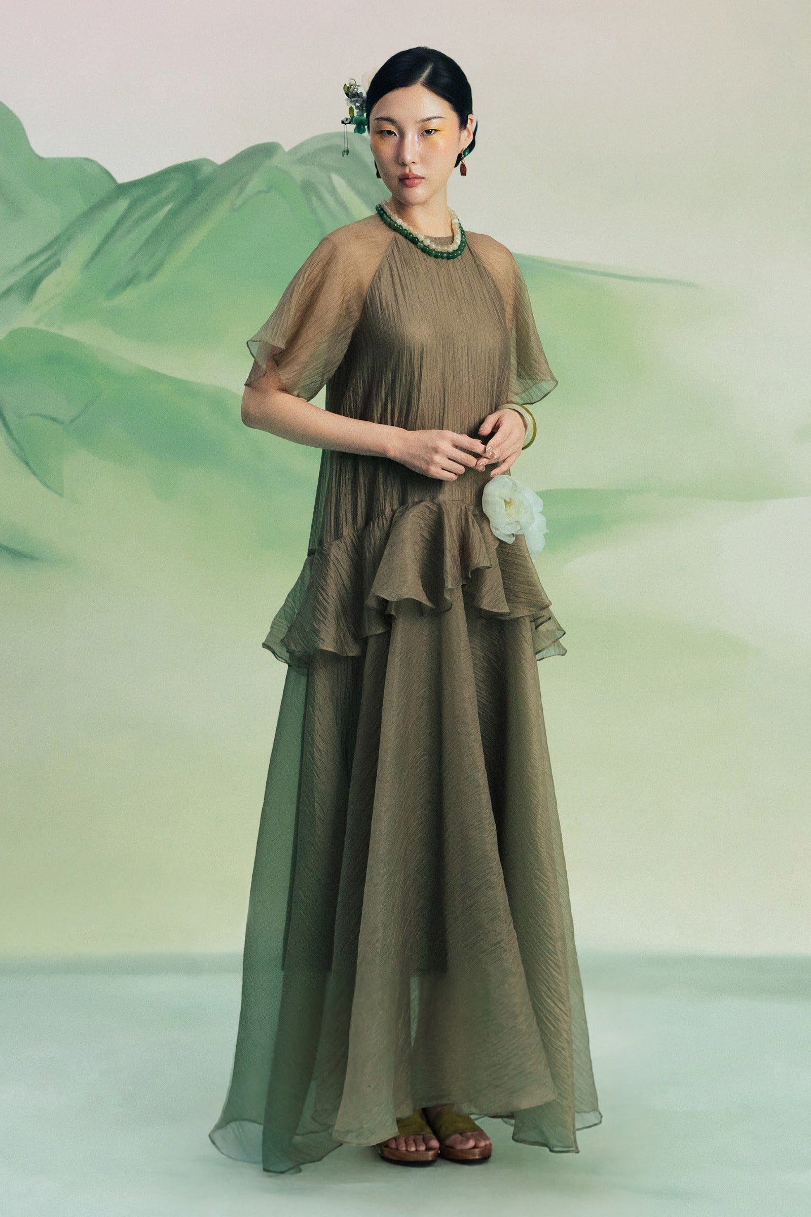 Lien Khue Applique Maxi Dress