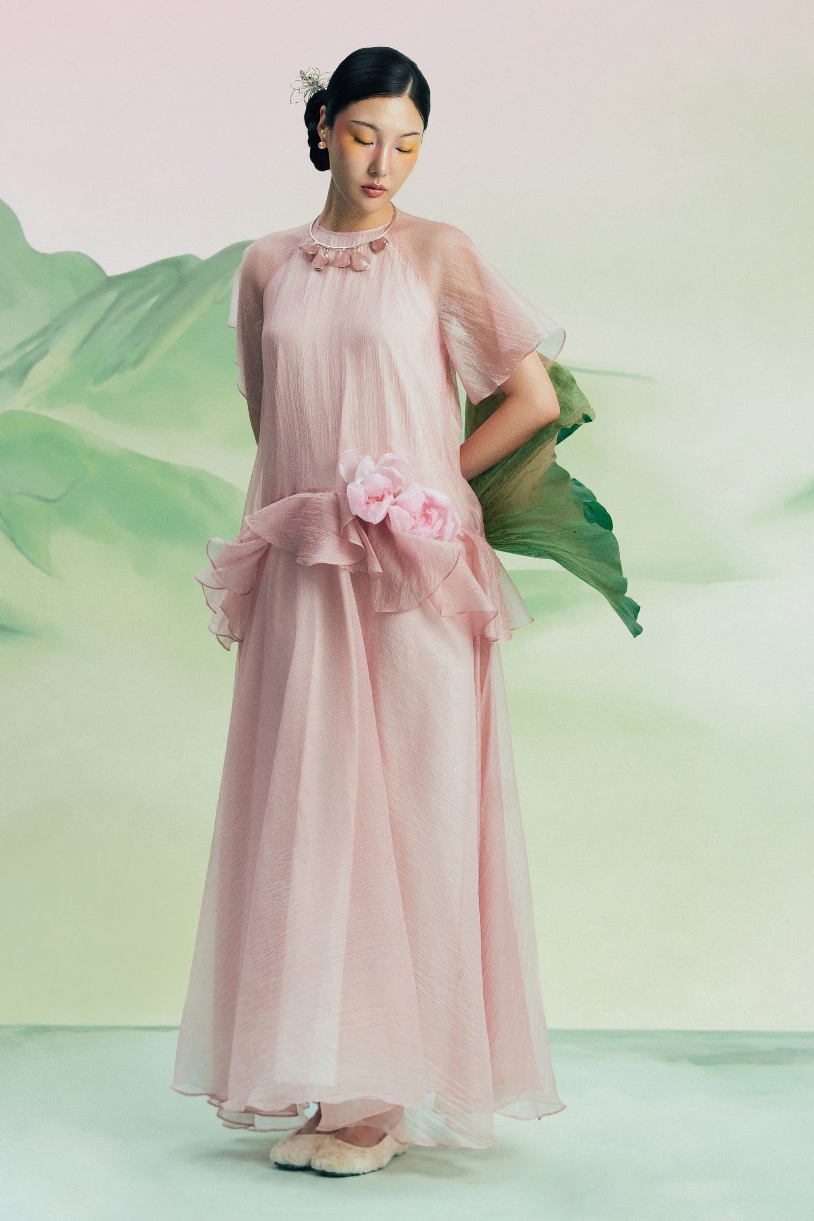 Lien Ky Applique Maxi Dress