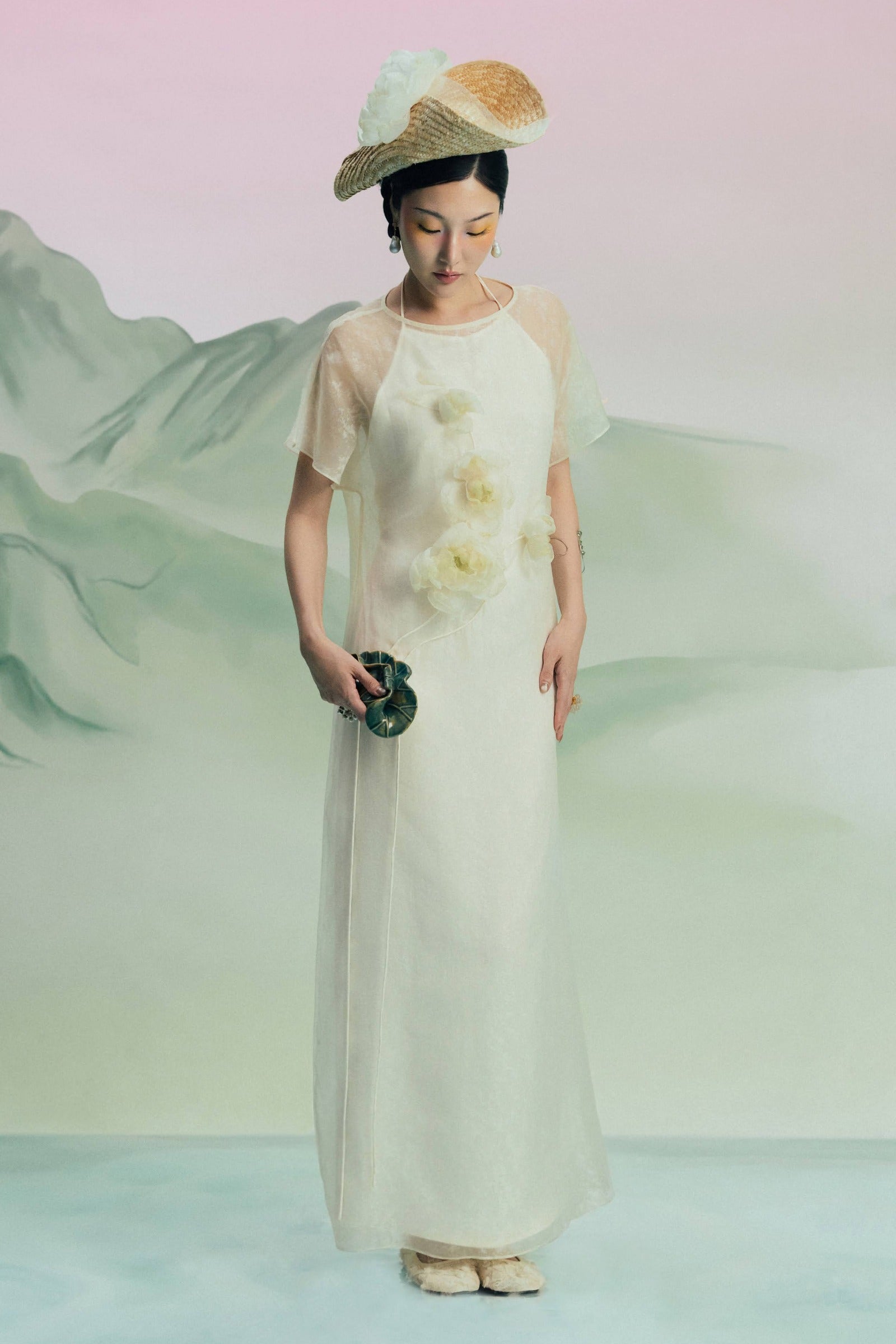 Lien Tam Applique Maxi Dress